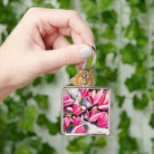 Porte-clés Aquarelle magnolia rose (main)