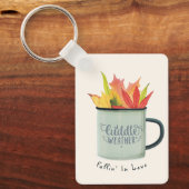 Porte-clés Aquarelle Météo Coulée Feuilles Automne (Recto)