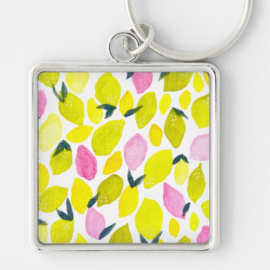 Porte-clés Aquarelle mignonne de citron (Devant)