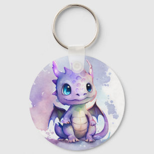Porte-clés Aquarelle mignonne pourpre bébé dragon