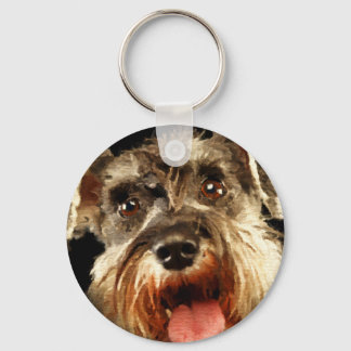 Porte-clés Aquarelle miniature Schnauzer Portrait