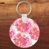 Porte-clés Aquarelle moderne Fleurs roses (Recto)