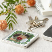 Porte-clés Aquarelle moderne Mariage vert (Côté)