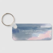 Porte-clés Aquarelle moderne Marine Blue Mountain Monogramme (Verso)