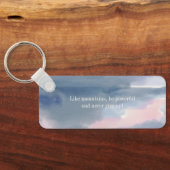 Porte-clés Aquarelle moderne Marine Blue Mountain Monogramme (Verso)