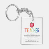 Porte-clés Aquarelle moderne Rainbow Teacher Merci (Devant gauche)