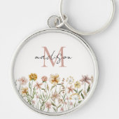 Porte-clés Aquarelle monogramme Fleur sauvage Floral de prair (Devant)
