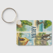 Porte-clés Aquarelle multi-vues d'Aruba (Verso)