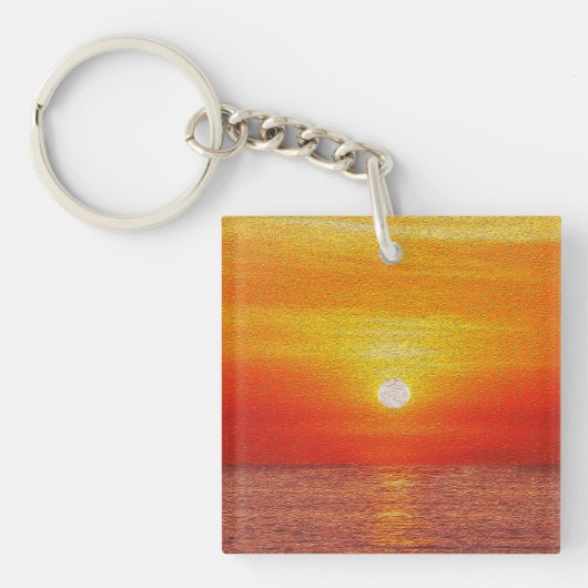 Porte-clés Aquarelle Océan Sunset Summer Beach Waves (Devant)