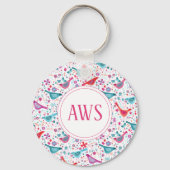 Porte-clés Aquarelle Oiseaux Lumineux Monogramme (Verso)