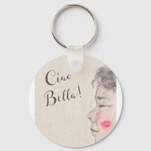 Porte-clés Aquarelle originale Ciao Bella (Recto)