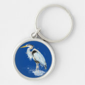 Porte-clés Aquarelle originale Great Blue Heron Bird (Devant)