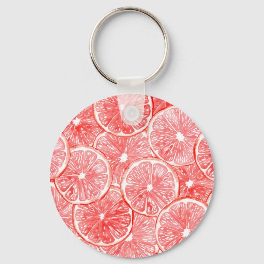 Porte-clés Aquarelle pamplemousse motif (Recto)