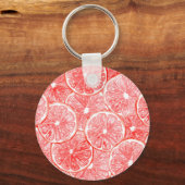 Porte-clés Aquarelle pamplemousse motif (Recto)