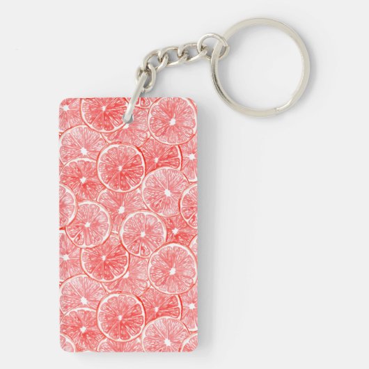 Porte-clés Aquarelle pamplemousse motif (Dos)