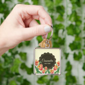 Porte-clés Aquarelle Parrot Jaune Tulipes Art Floral (main)