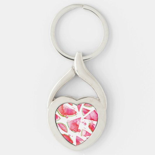 Porte-clés Aquarelle pastèque 1 (Devant)