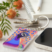 Porte-clés Aquarelle Peacock (Devant droit)