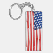 Porte-clés Aquarelle peinte drapeau américain (Devant gauche)