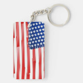 Porte-clés Aquarelle peinte drapeau américain (Dos)
