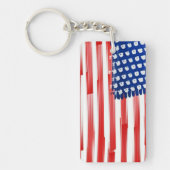 Porte-clés Aquarelle peinte drapeau américain (Devant)
