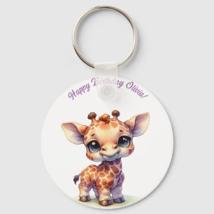 Porte-clés Aquarelle petite girafe