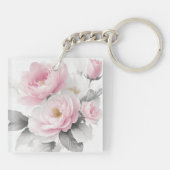 Porte-clés Aquarelle Pink Peonies (Dos)