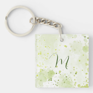 Porte-clés Aquarelle Plaques Vert et Sage