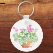 Porte-clés Aquarelle pointillée Cyclamen (Verso)