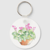 Porte-clés Aquarelle pointillée Cyclamen (Verso)