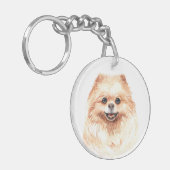 Porte-clés Aquarelle Pomeranian (Devant gauche)
