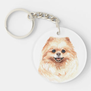 Porte-clés Aquarelle Pomeranian