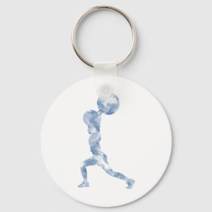 Porte-clés Aquarelle propre et secousse dans le bleu
