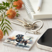 Porte-clés Aquarelle puissante Canne Corso chien (Devant Droit)