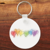 Porte-clés Aquarelle Rainbow Hearts (Recto)