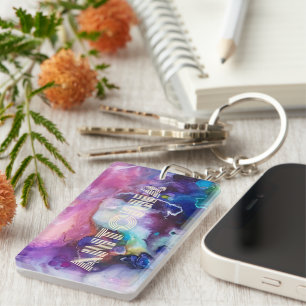 Porte-clés Aquarelle Rainbow Whimsable Nom personnalisable