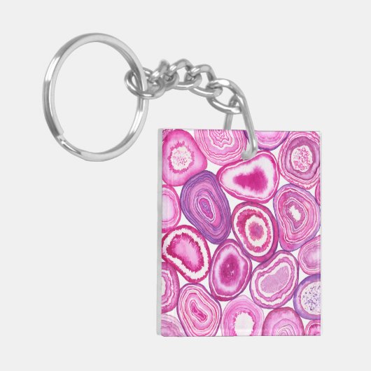 Porte-clés Aquarelle rose (Devant gauche)