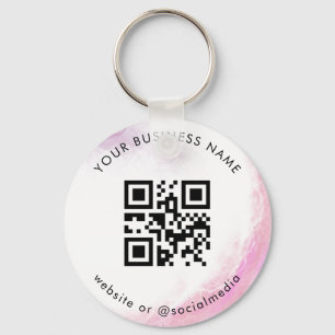 Porte-clés Aquarelle rose Blush Ajouter un balayage de code Q