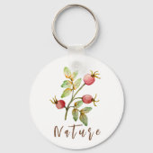 Porte-clés Aquarelle rose hanches (Recto)