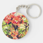 Porte-clés Aquarelle rose rouge Motif floral 1 (Dos)