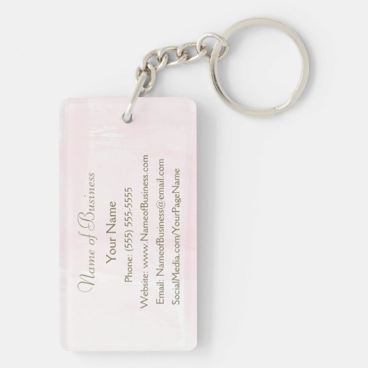 Porte-clés Aquarelle rose simple Élégant Script or (Dos)