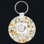 Porte-clés Aquarelle rustique Fleurs sauvages Ajouter Logo En<br><div class="desc">Rustique Aquarelle Fleurs sauvages Ajouter Logo Porte - clés d'entreprise dispose d'un motif floral moderne en orange, rose, bleu et vert avec votre logo d'entreprise personnalisé et le site Web de l'entreprise. Parfait pour les cadeaux d'entreprise, l'école, les sports, la salle de gym, les voyages et plus encore. Conçu par...</div>