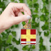 Porte-clés Aquarelle Signal nautique Pavillon maritime (main)