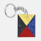 Porte-clés Aquarelle Signal nautique Pavillon maritime (Devant gauche)