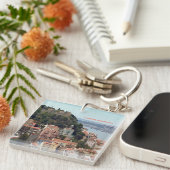 Porte-clés Aquarelle Skyline de Lisbonne (Devant Droit)