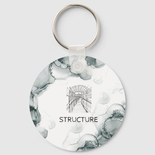 Porte-clés Aquarelle ton Leeds (Recto)