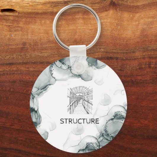 Porte-clés Aquarelle ton Leeds (Recto)