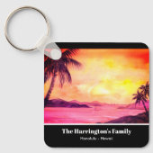 Porte-clés Aquarelle Tropical Beach Sunset Farida Greenfield (Recto)