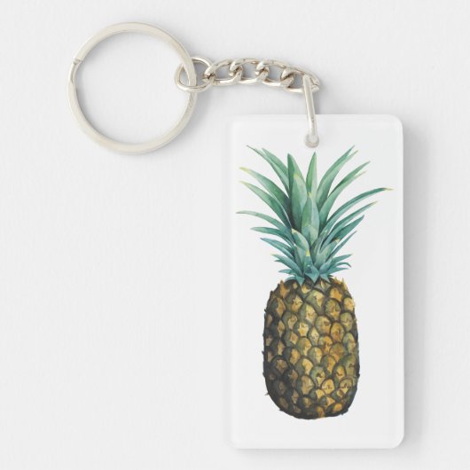 Porte-clés Aquarelle tropicale à ananas (Devant)