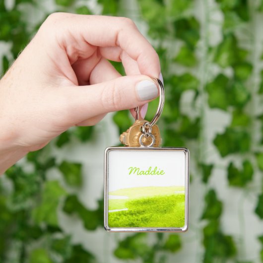 Porte-clés Aquarelle vert citron vert (main)